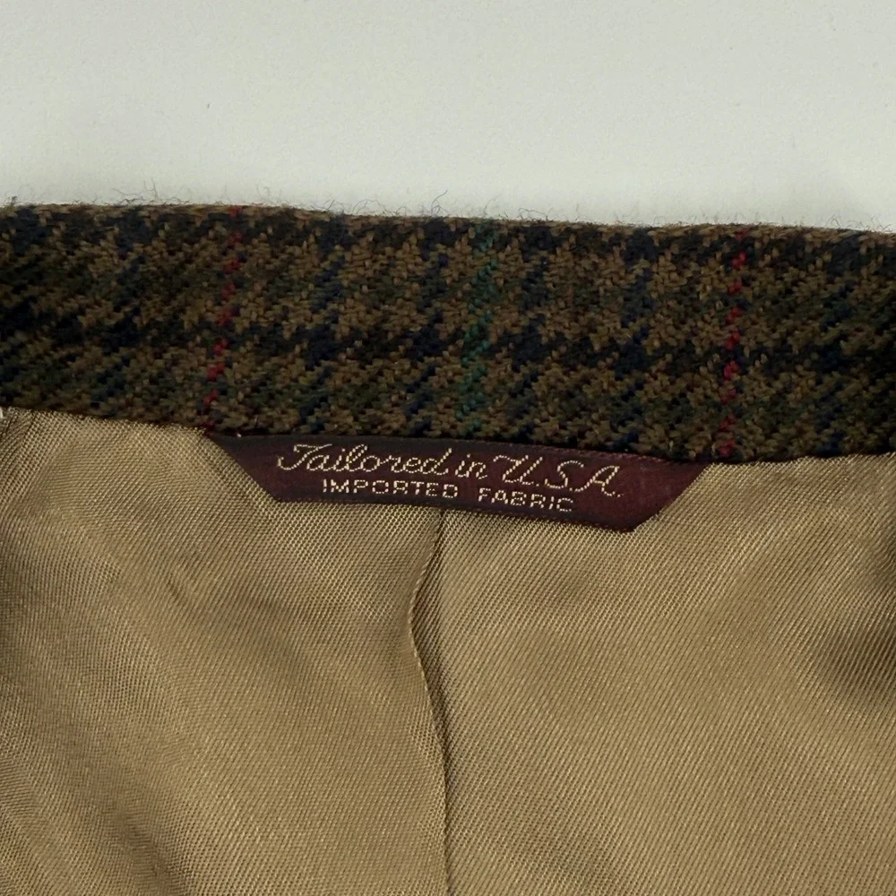 Country Britches Blazer Mens L Brown Houndstooth Wool Nordstrom Sport Coat